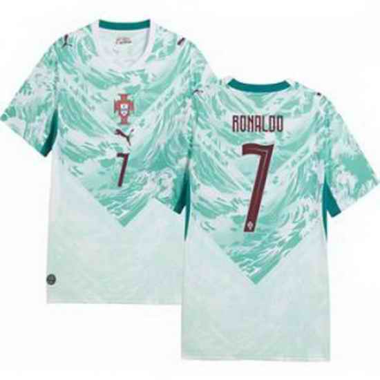 Youth 7 Portugal Replica Cristiano Ronaldo Long Sleeve Away Jersey   1